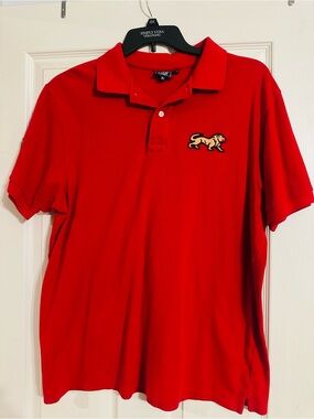 Lacoste Red Men's Polo Shirt with Embroidered Tiger